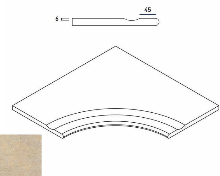 620090000244 SAND BORDO SVASATO ANGOLARE ROUND 30 60x60 Italon