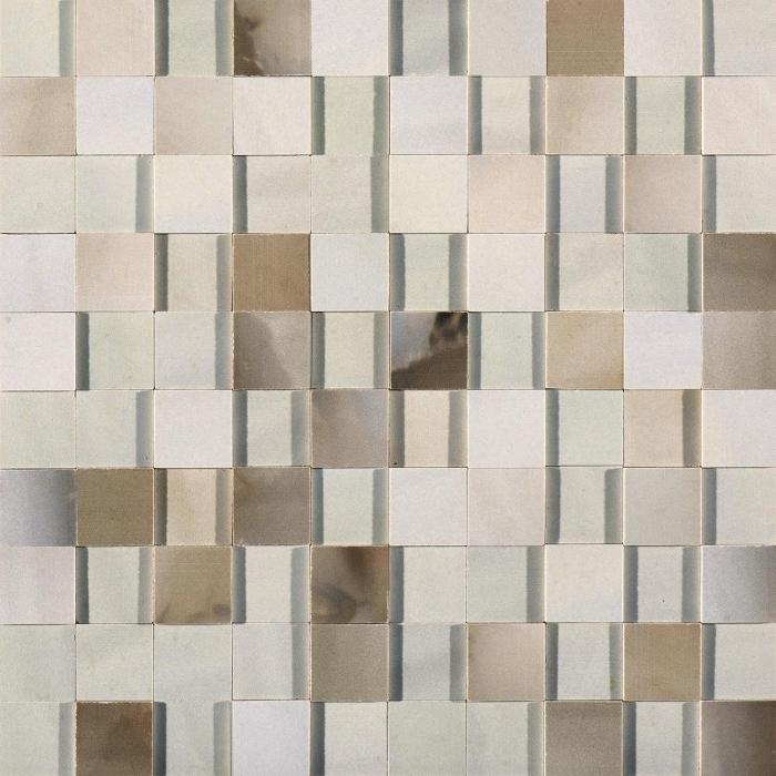 739966 ALABASTRI Bamboo Mosaico 3D 3x3 Lap Ret 30x30 Rex Ceramiche