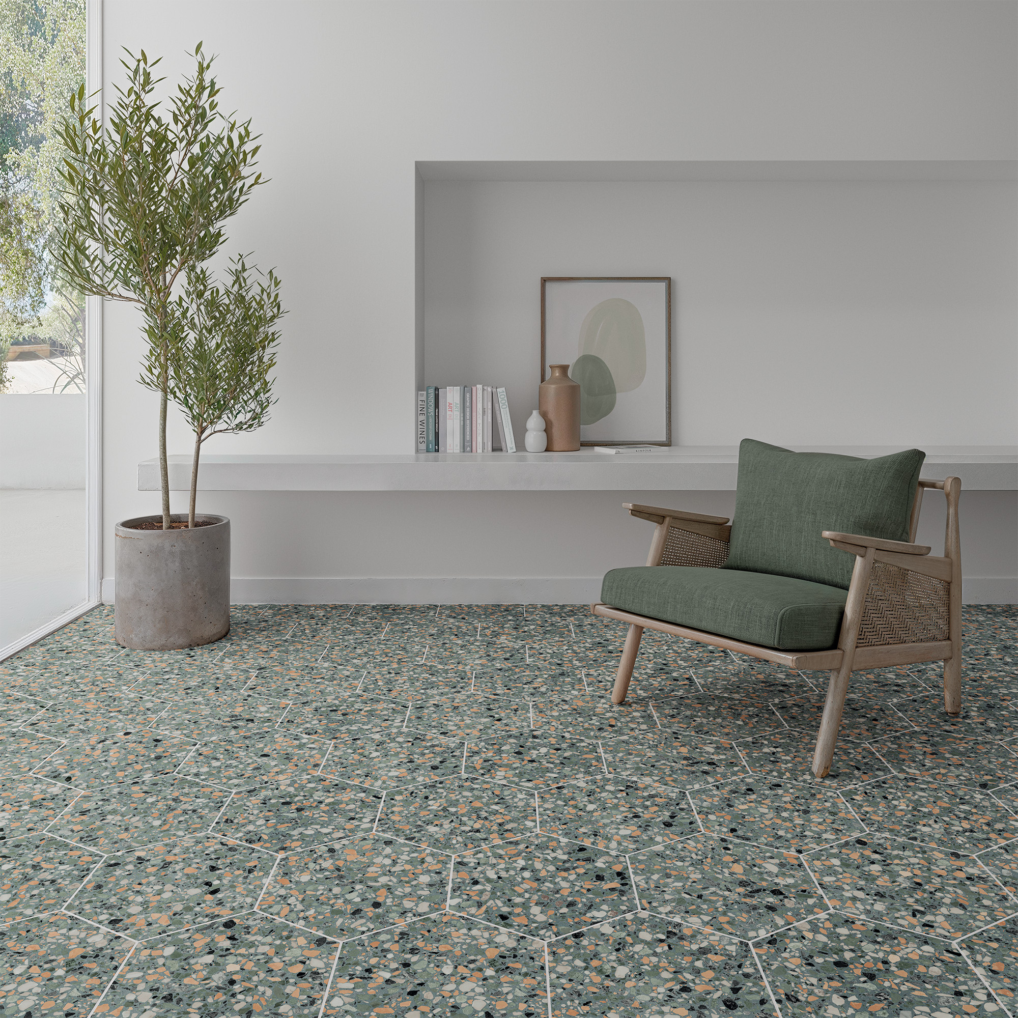 123383 Terrazzo Earth 32x36.8 DNA Tiles фото 3