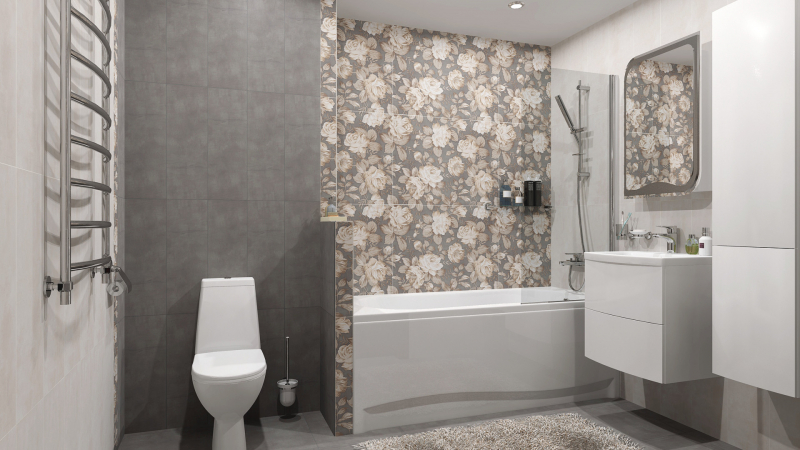 Fiori Grigio Бордюр металлизированный 1506-0101 6,5х60 Lasselsberger