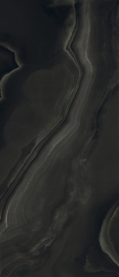 778820 Eccentric Luxe Smoky Black Glossy 6mm 120x280 Rex Ceramiche