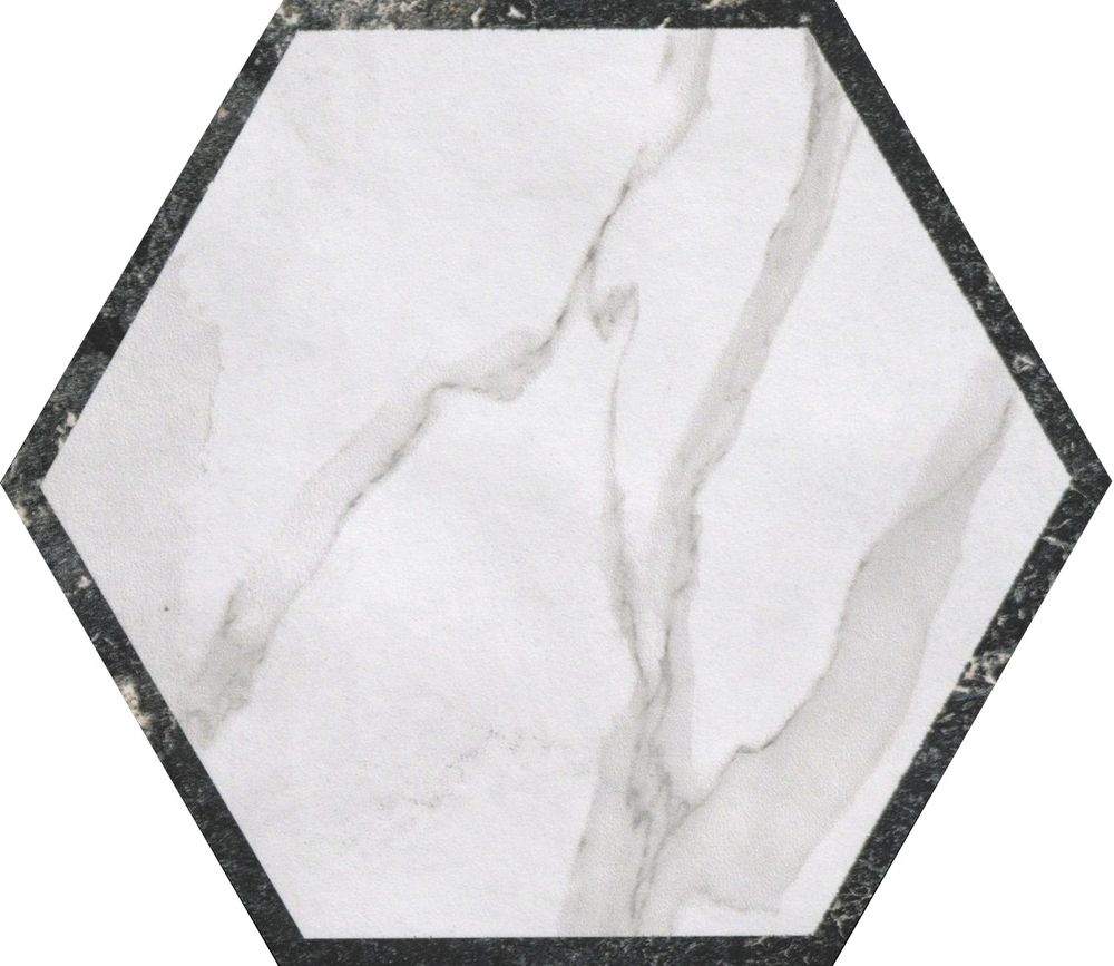 Deco Esagono Statuario Grafite 25x21.6 FAP Ceramiche