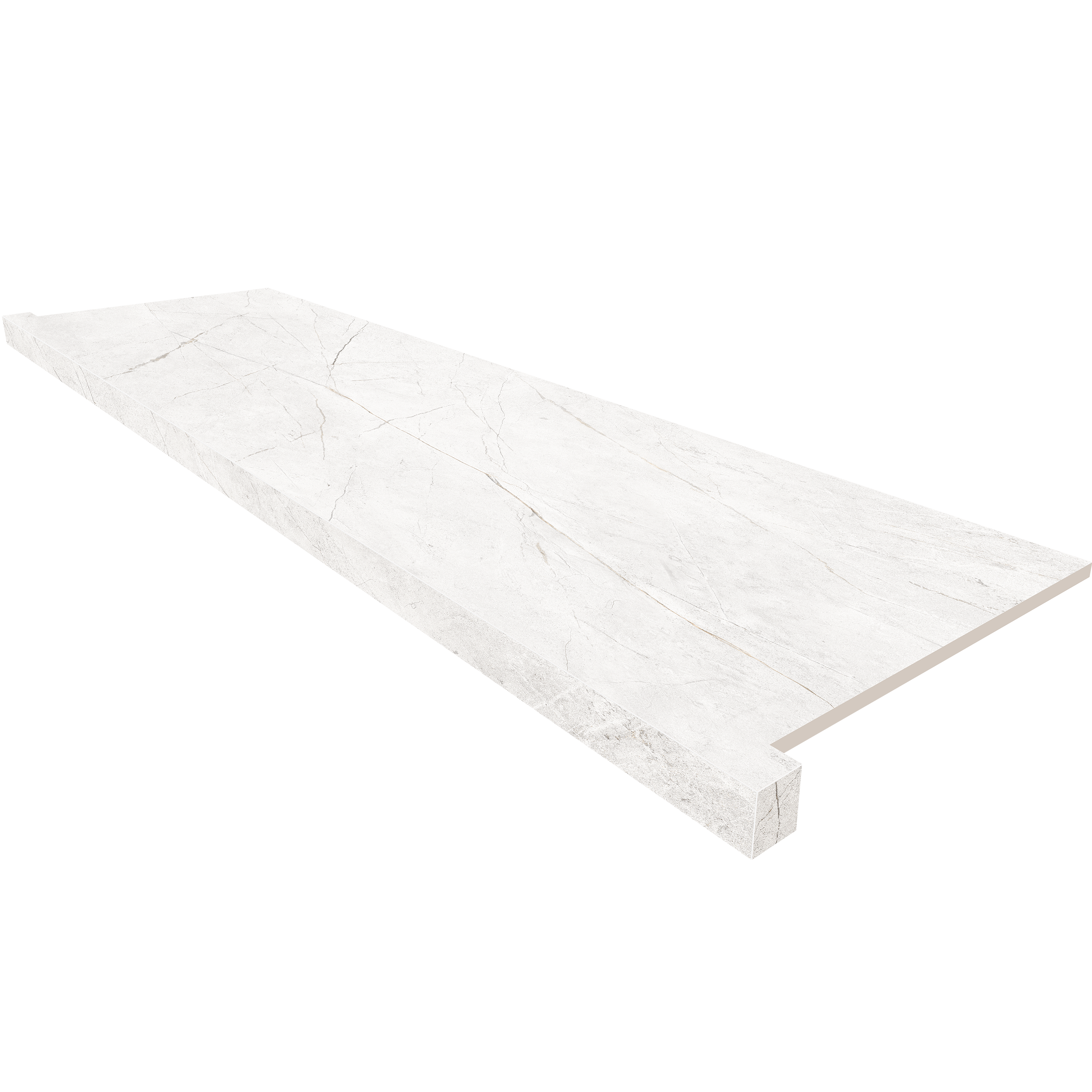 Подоконник фронтальный NL00 Nolana White Неполированный с боковыми выступами 33х120 Estima