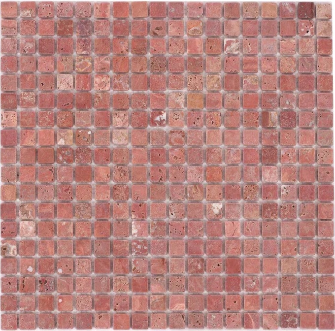 Travertine Red Tum 15x15x4 305x305 Orro Mosaic