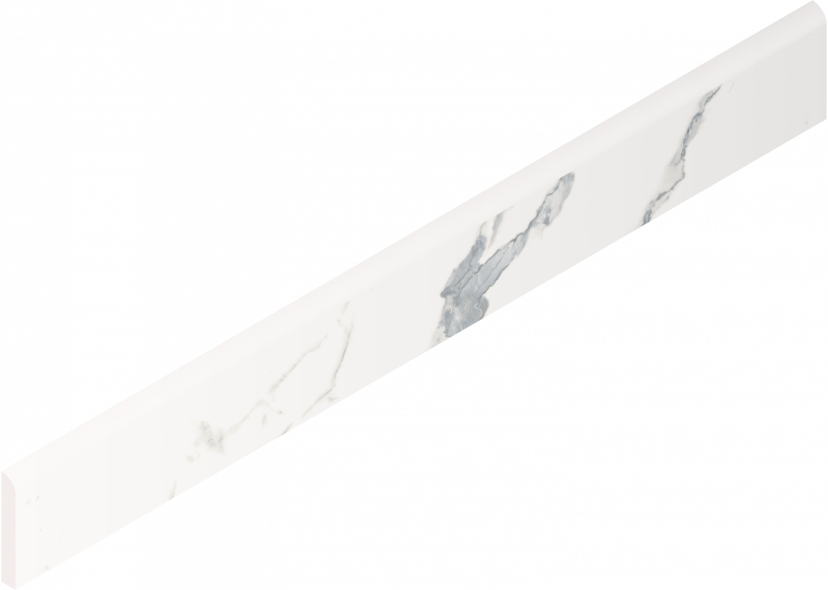 610130007449 Stellaris Statuario White Battiscopa Nat 7.2x60 Italon