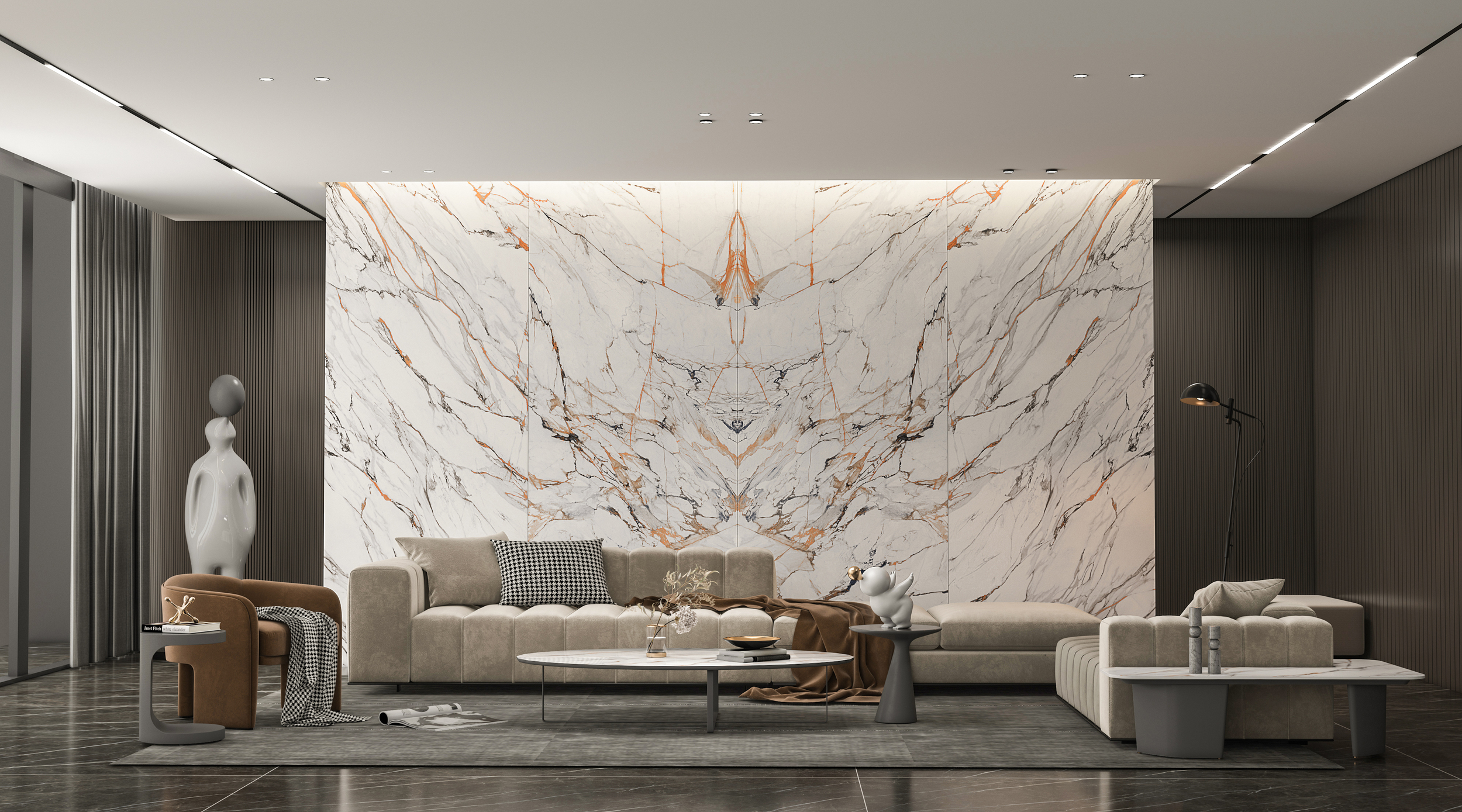 Gilt Years Polished Спеченный камень 1600x3200x6 Delfone фото 3