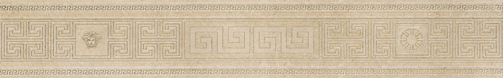 261126 GREEK Naturale BEIGE/ORO Fascia 12.5Х80 Versace (Gardenia Orchidea)