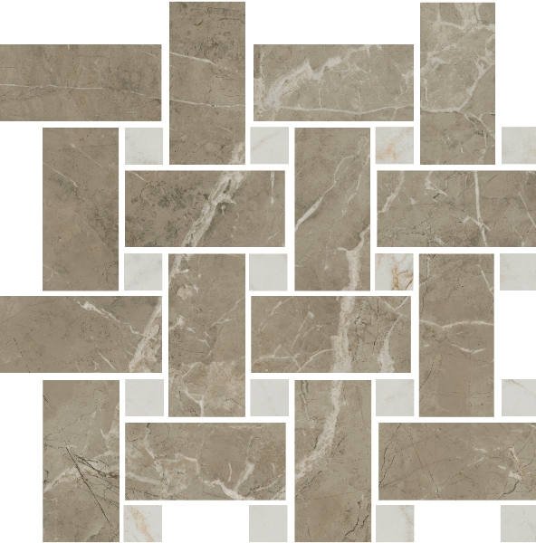 T038/SG6541 Серенада мозаичный бежевый тёмный лаппатированный 32x32 Kerama Marazzi