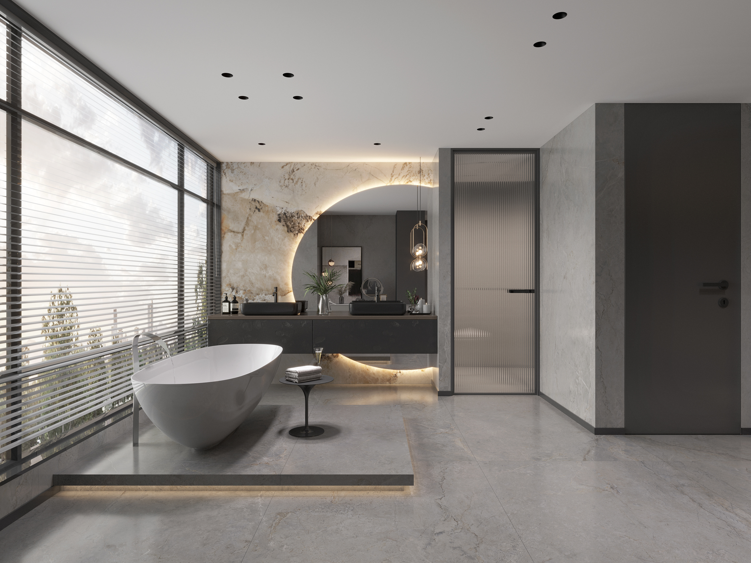 Louvre Dark Grey Matt Спеченный камень 1200x2700x6 Delfone фото 6