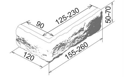 Прага 182 Угол 155-260х120х50-70х30 Камелот