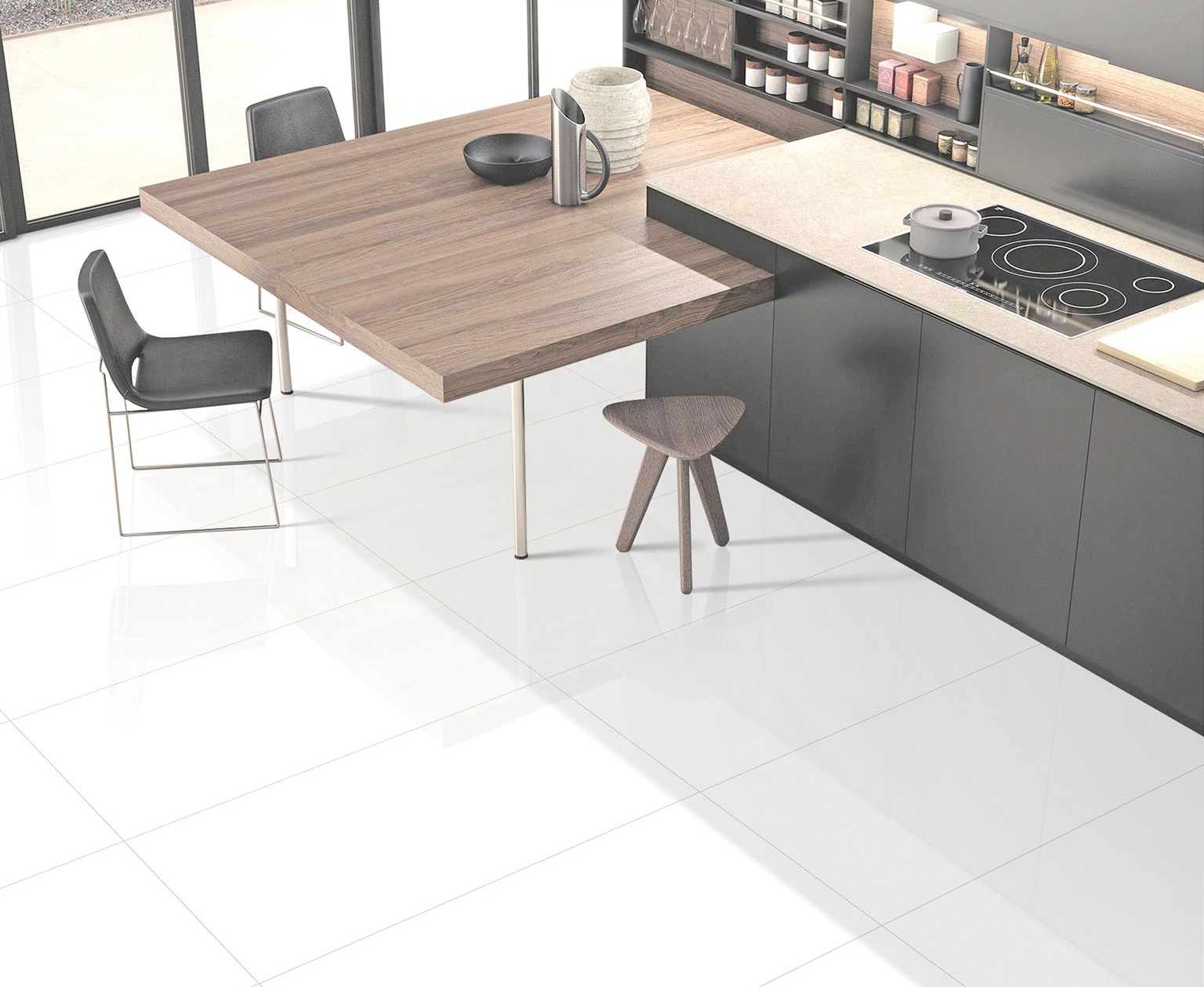 White Plain Lamore Ceramic