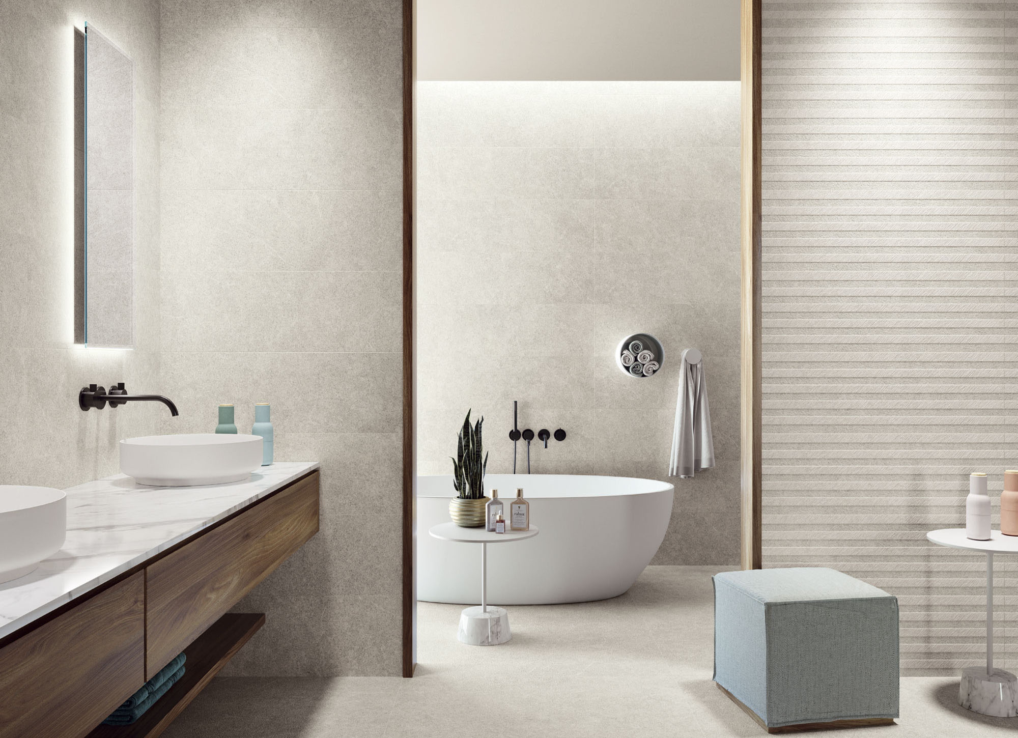 9551 Soller Blanco Relieve Nau Rect 30х90 Porcelanite Dos