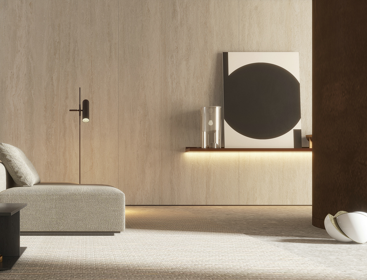 Cave Stone Beige White Спеченный камень 1200x2700x6 Delfone фото 4