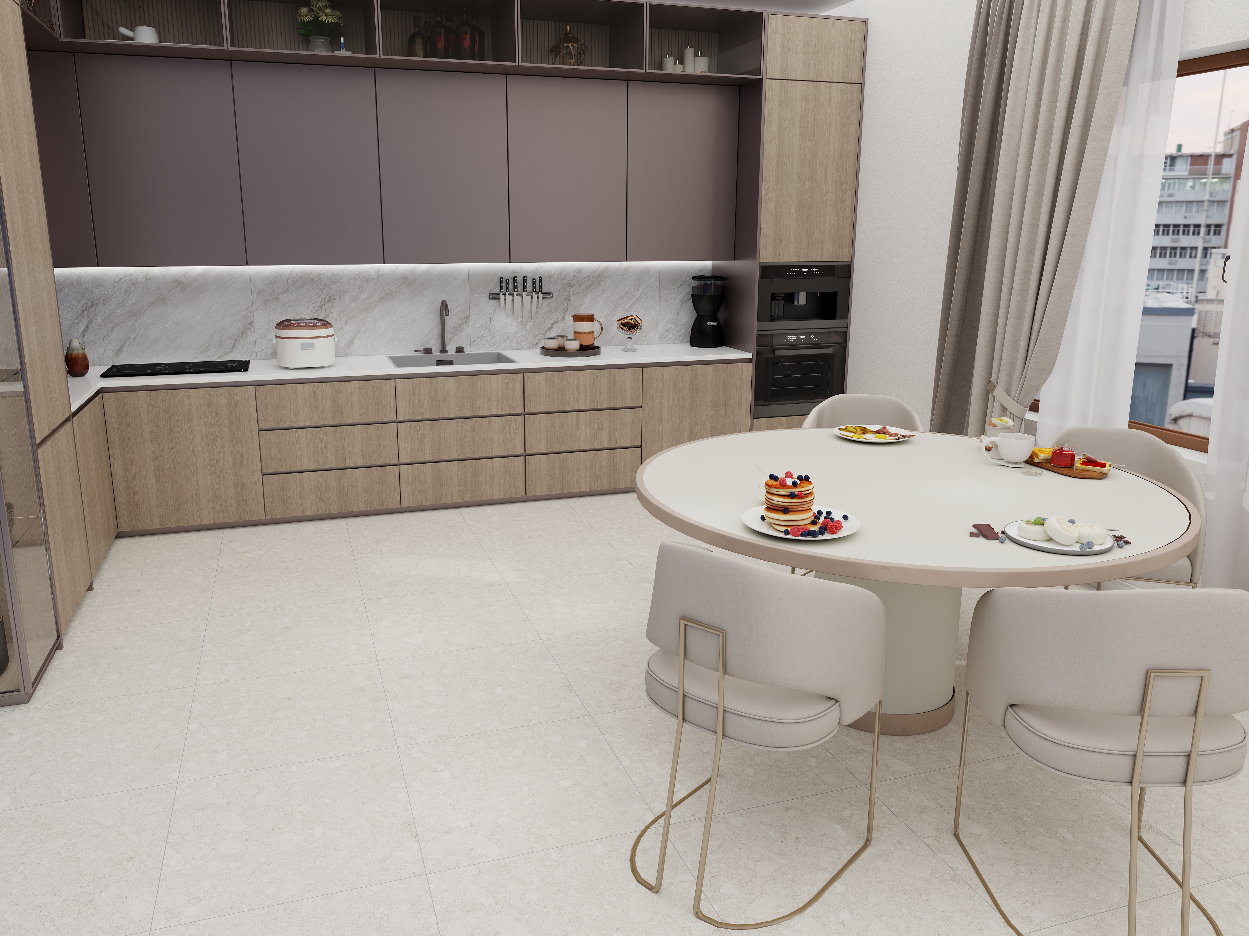 TZ0H60M01 Terrazzo Clay Carving рельеф 60x60 Duna фото 10