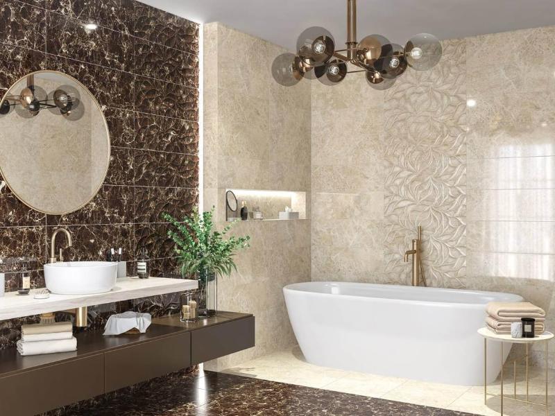 N60004 Crysta Crema Struttura Brillo 24.2x70 Eletto Ceramica