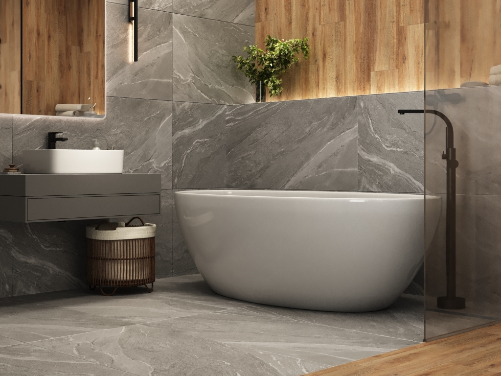 17440 Manzolino серый ректификат 60x120 Cersanit