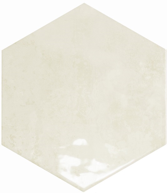 130059 Spark Hex Ivory Glossy 15x17.3 DNA Tiles
