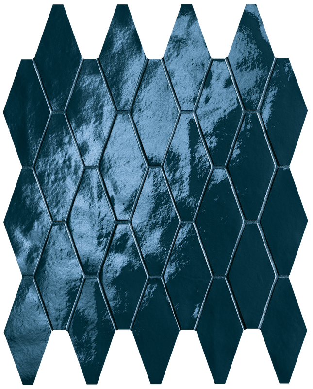 fRW8 Glim Blu Navy Rombi Mosaico Brillante 31x35,5 FAP Ceramiche