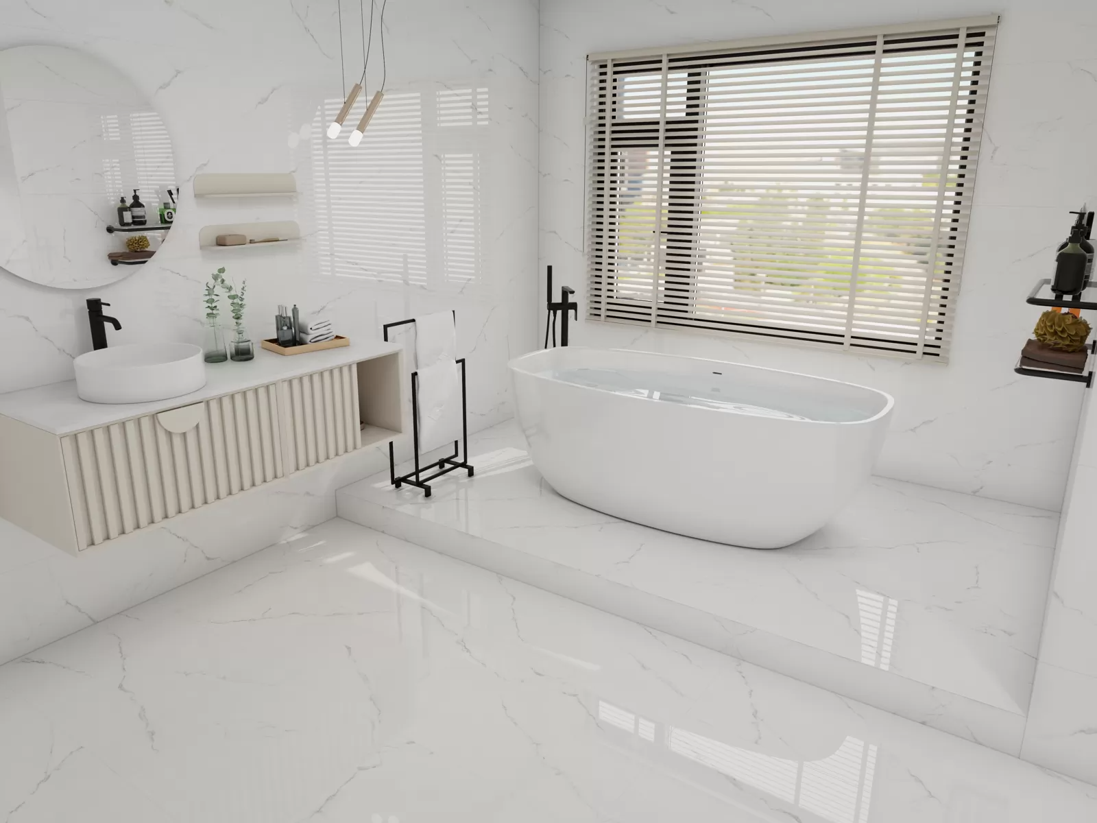 410202 Grace Elara Glossy 60x60 LMN Tile фото 12