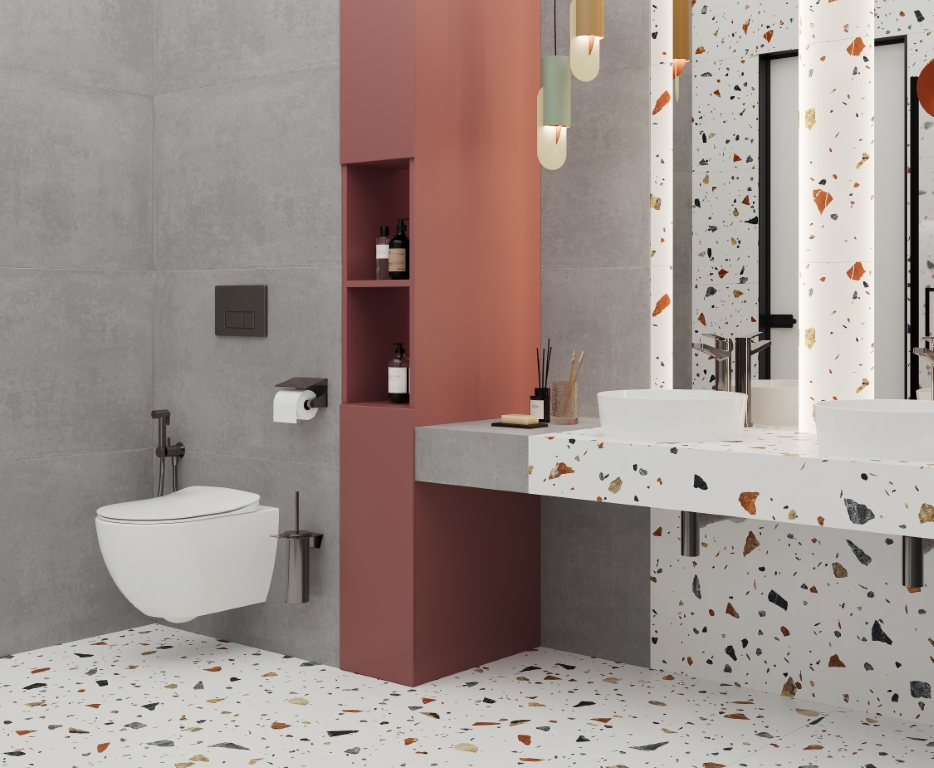 Terazzo Bianco цветной матовый карвинг 60х120 Laparet