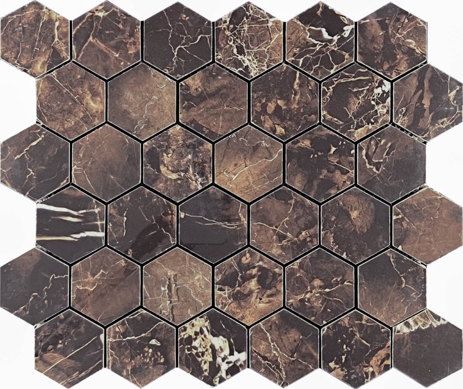 Mosaic Copper Slab Black 48 Hexagone 30.9x32.2 Velsaa