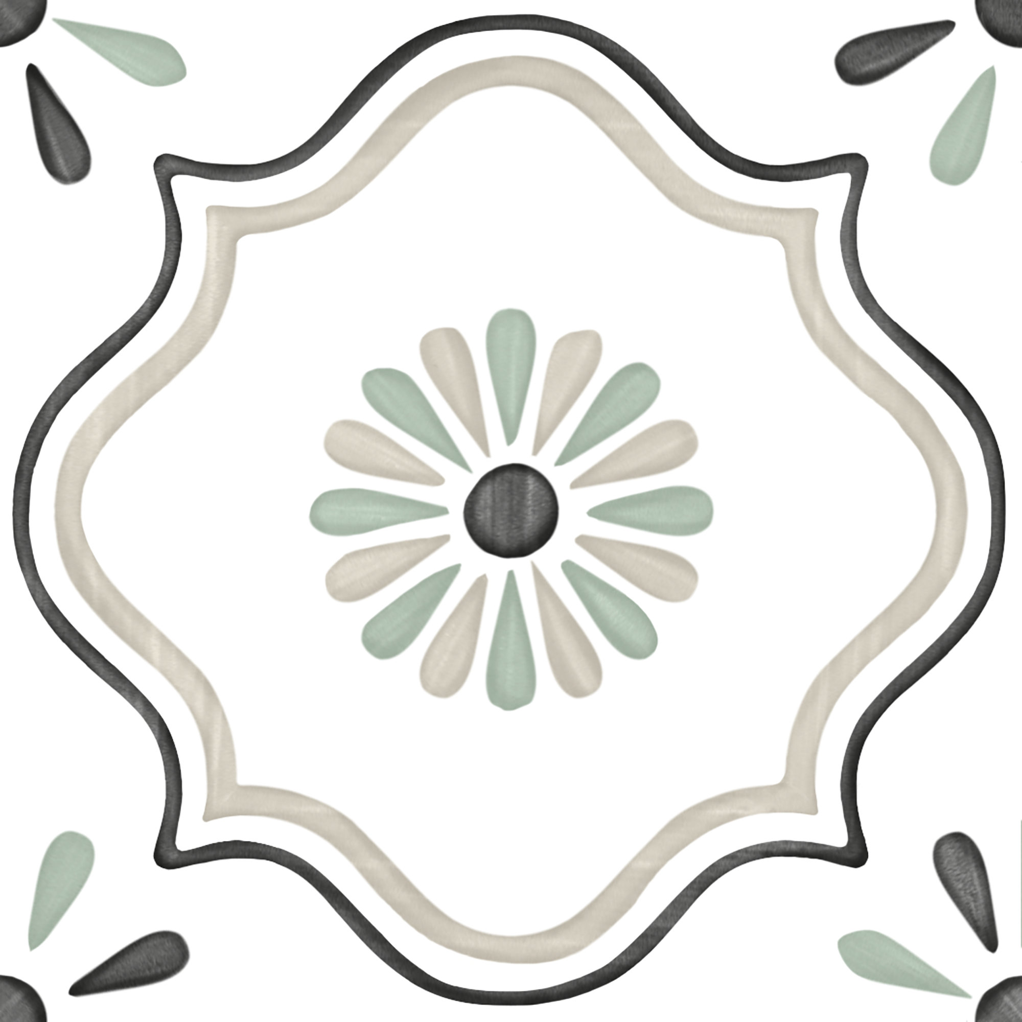 31084 TANGER SAND FLOWER R9 12.3x12.3 Harmony