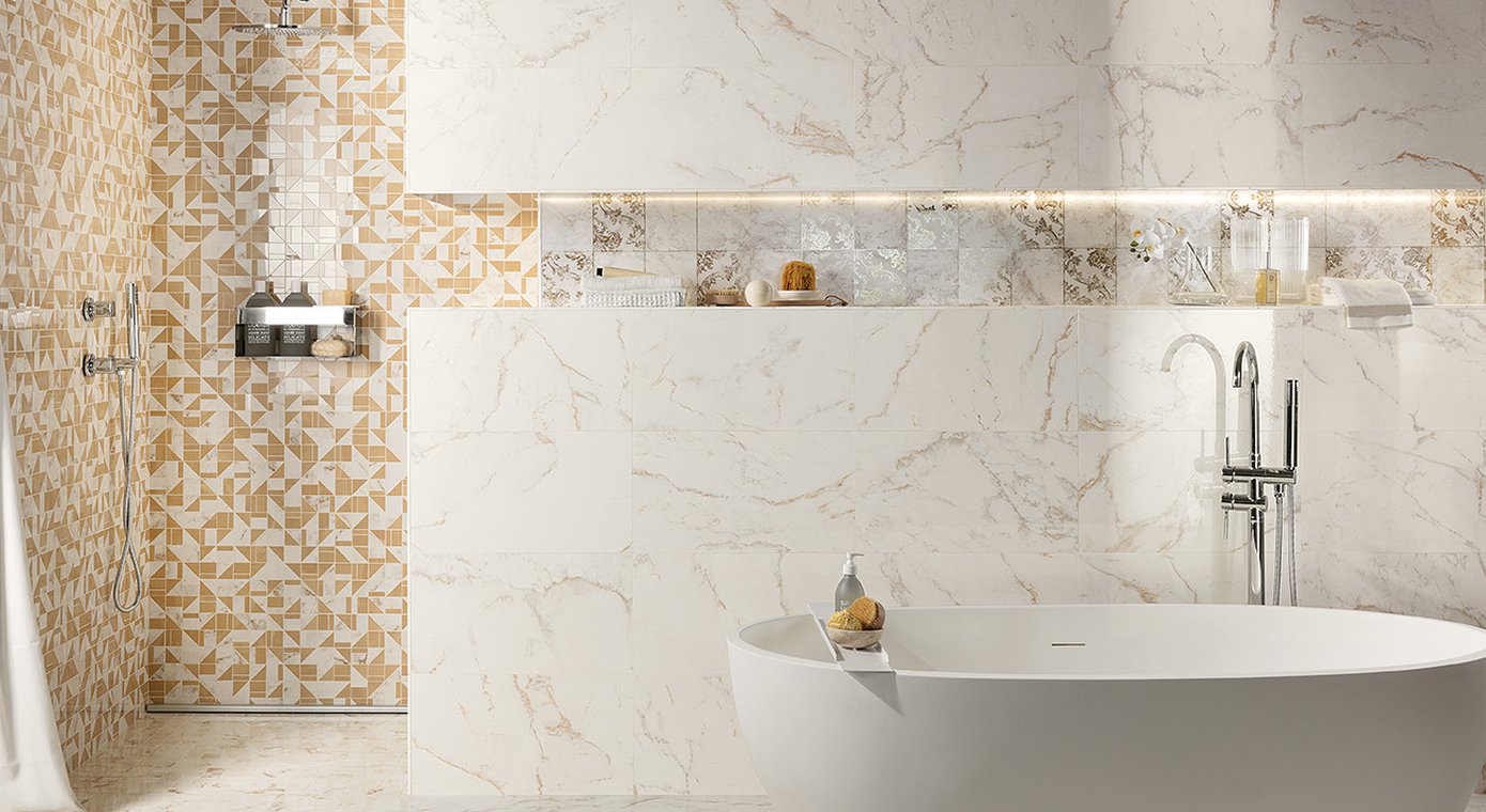 fQJ9 Roma Gold Onice Neve Gres Macromosaico 30x30 FAP Ceramiche