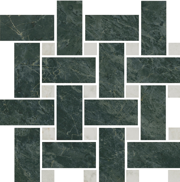 T038/SG6542 Серенада мозаичный зеленый лаппатированный 32x32 Kerama Marazzi