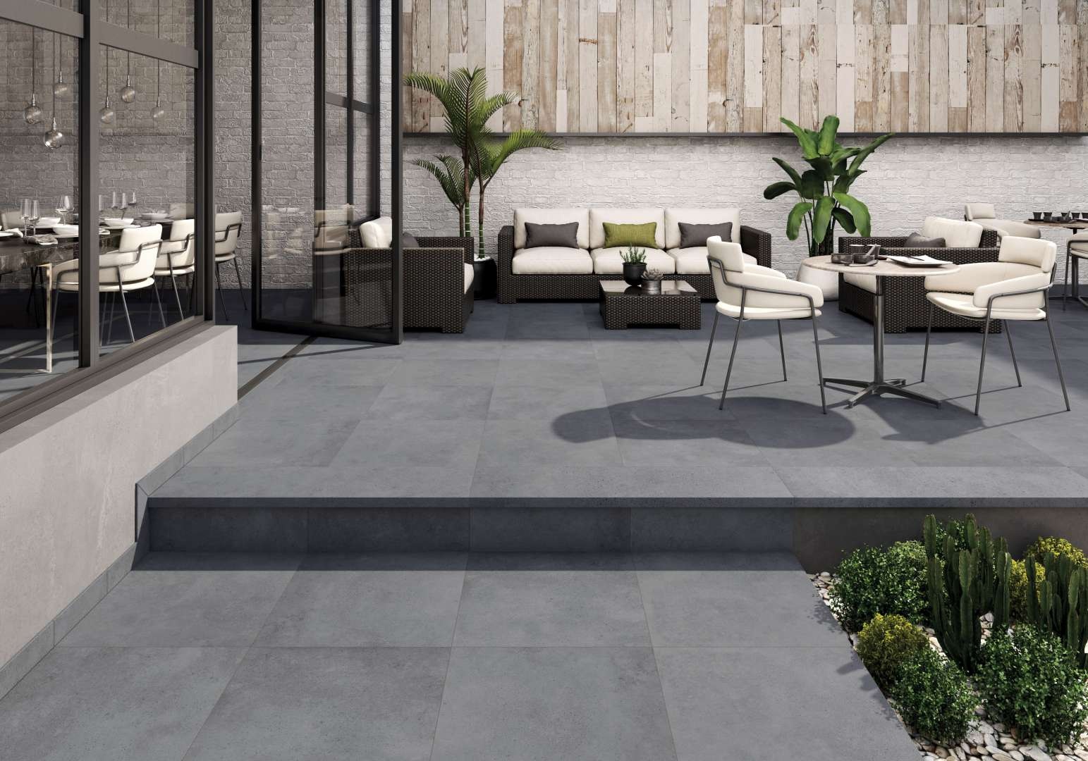 906282 Base Urban Grafito Liso Rect. 59.7x119.7x1 Gres de Aragon