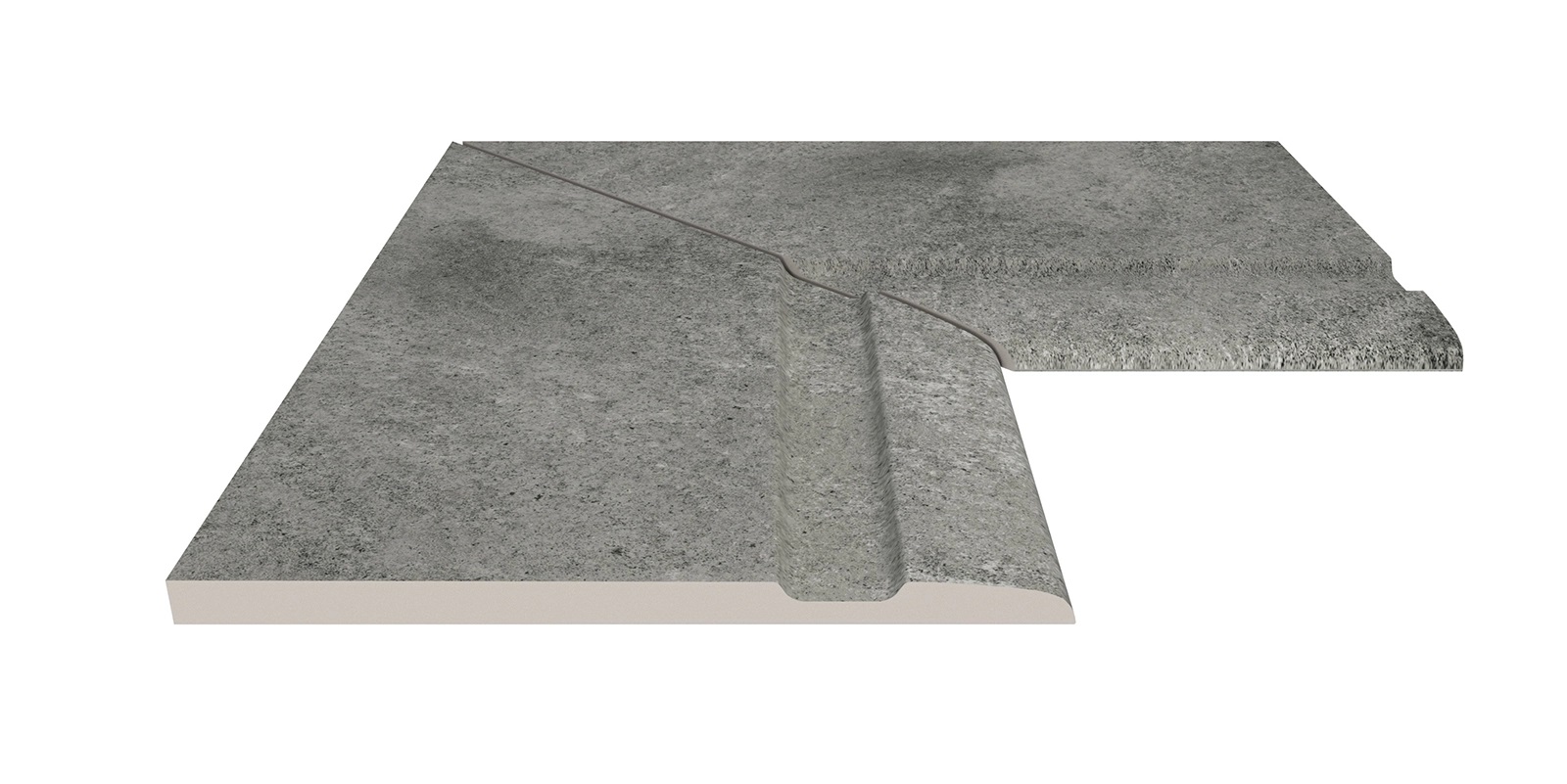 Угол фарфорового поручня внутренний 90 Pool Garden Grey 30x50 Serapool