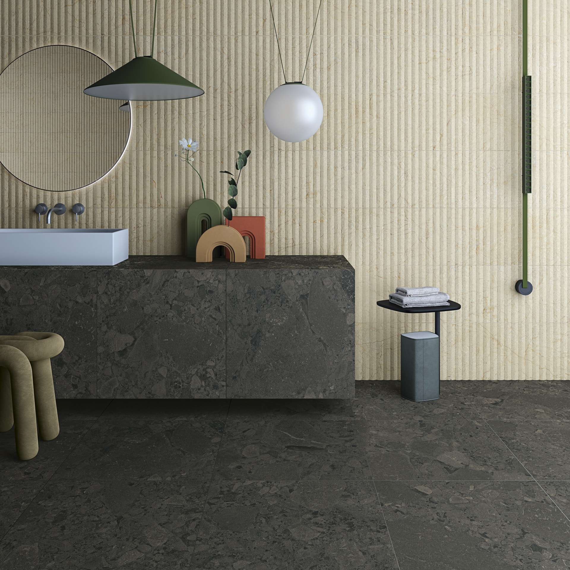 8ZF1 Black&Cream Green-R Giada 60x120 Arcana фото 2
