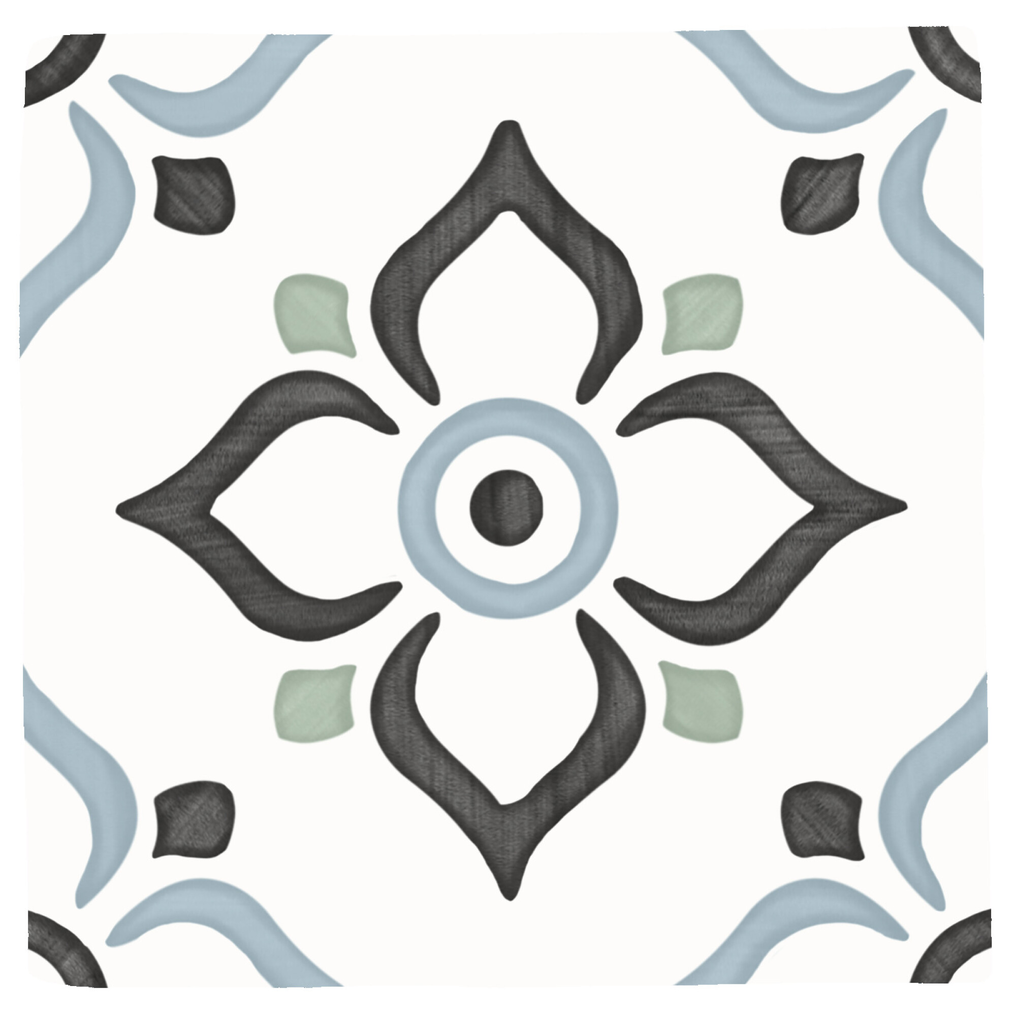 31086 Tanger Blue Garden 12.3x12.3 Harmony