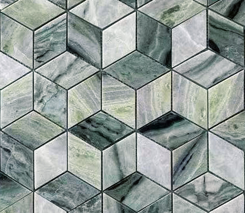 Onice Verde oliva POL diamond 96x55x7 298x259 Caramelle Mosaic