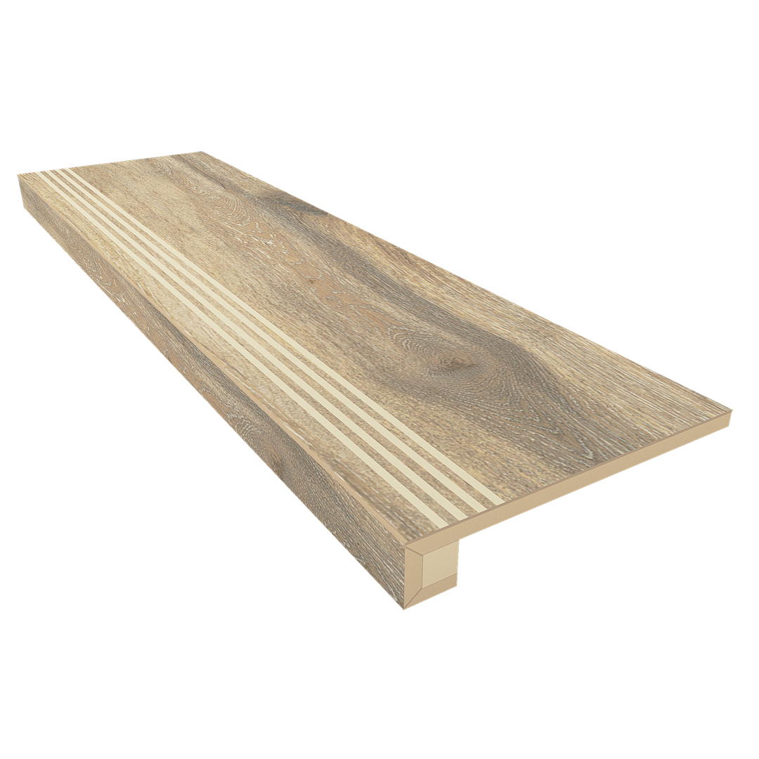 Комплект Ступень DA02 Daintree 33x120 неполированная с бортиком+Подступенок 14.5x120 Ametis by Estima