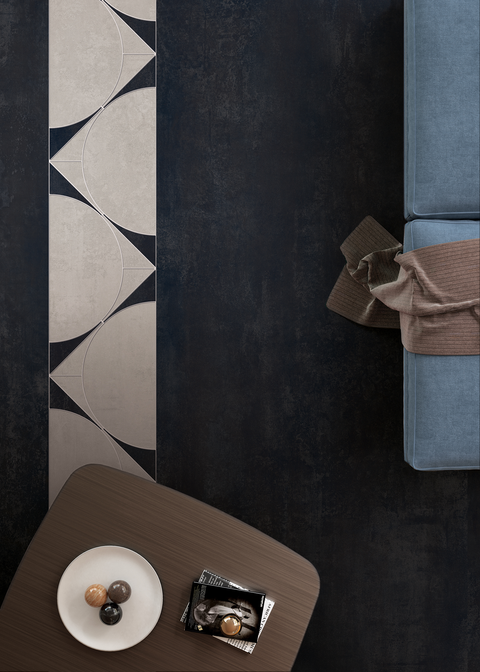143051 Steel Jacquard Iridio Sat/Ret 8mm 60x120 Tagina Ceramiche