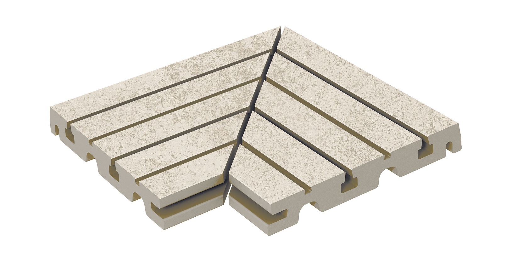 Решетка угол из 2х частей Urban 348 Ivory R11/C 245х330х30 Kerastep