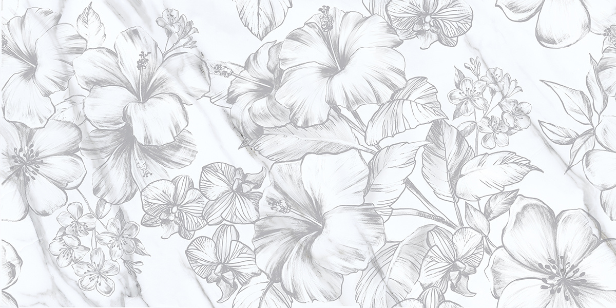 Carrara Flowers 31.5x63 Azori