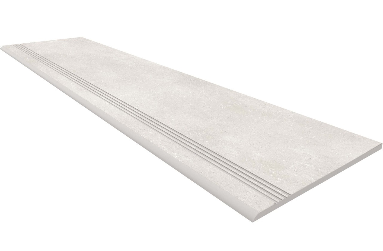 Ступень OS00 Солум Белый Неполированный с насечками 30x120x9 Ametis by Estima