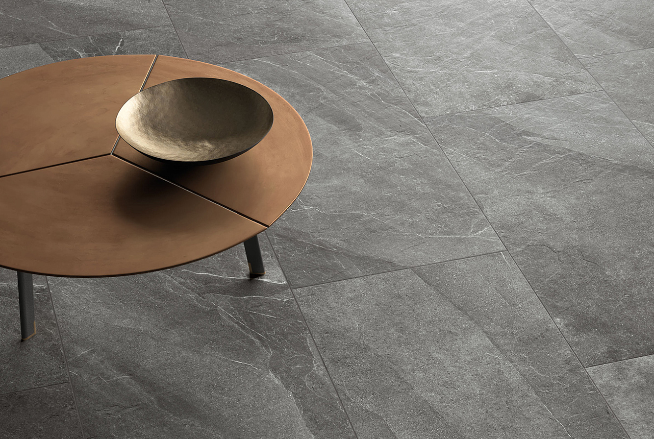 SL05BAR Shale Dark Ribbed Sq 60x120 Italgraniti
