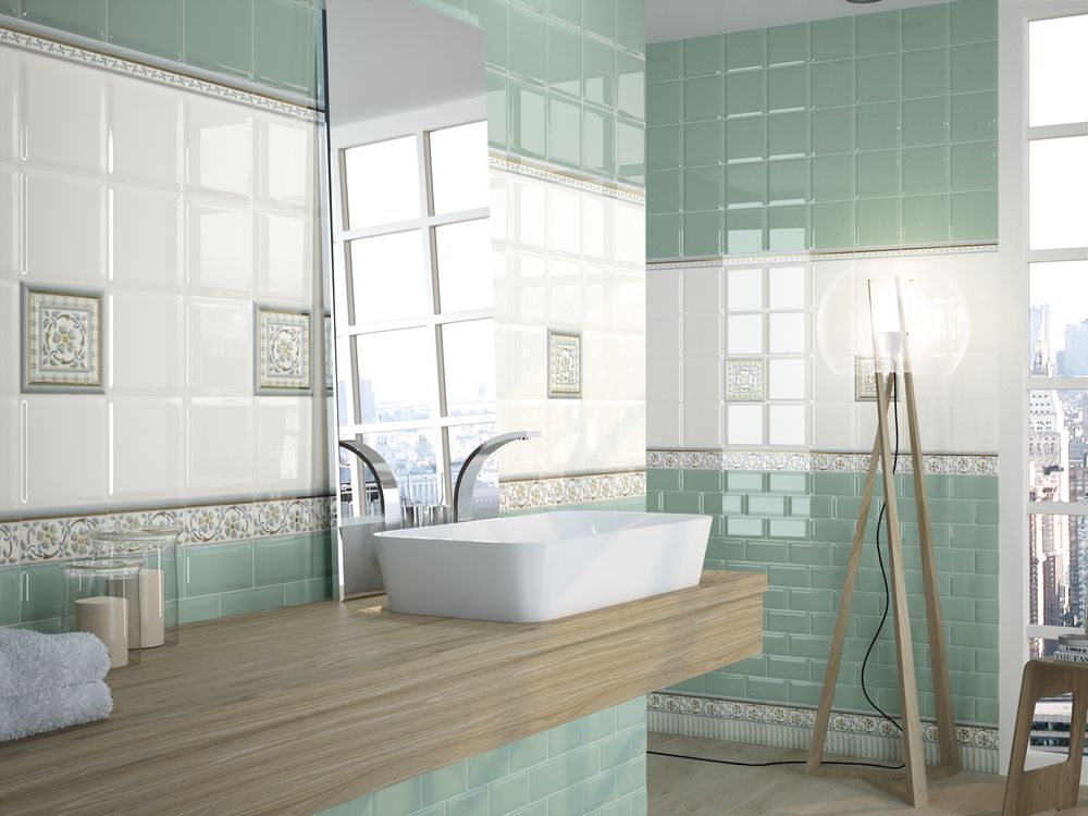 Orleans Moldura Tarragone Gold Aqua Marine 4*15 Almera Ceramica