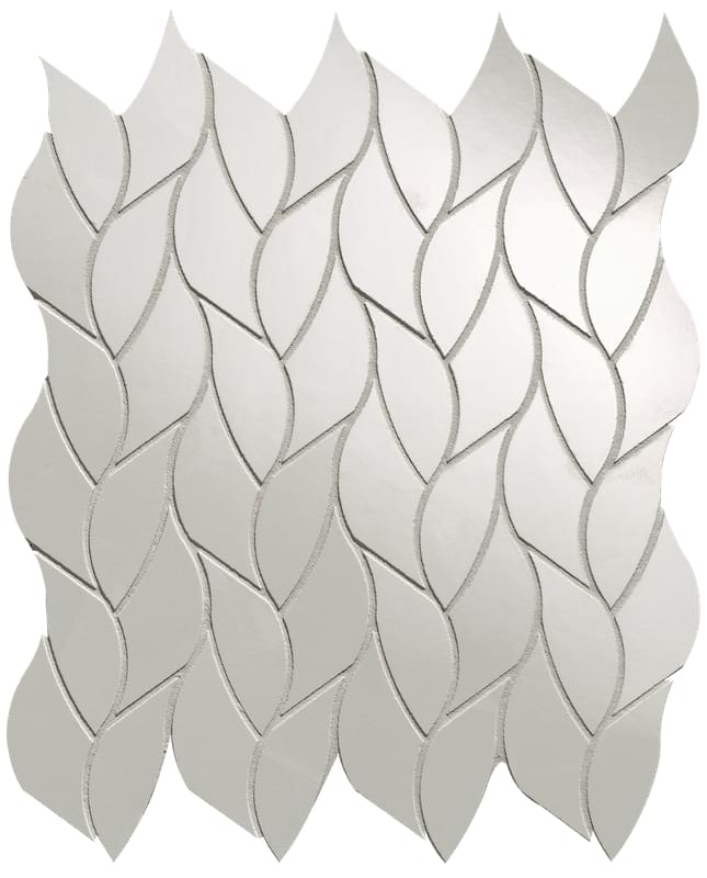 fQMU Onice Neve Leaves Mosaico 25.9x30.9 FAP Ceramiche