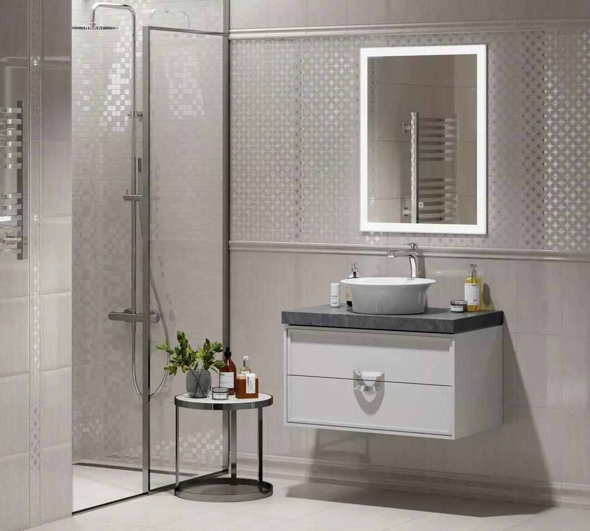 AZ/A013/SG1712 Вставка Туф бежевый светлый матовый 7,7х7,7 Kerama Marazzi