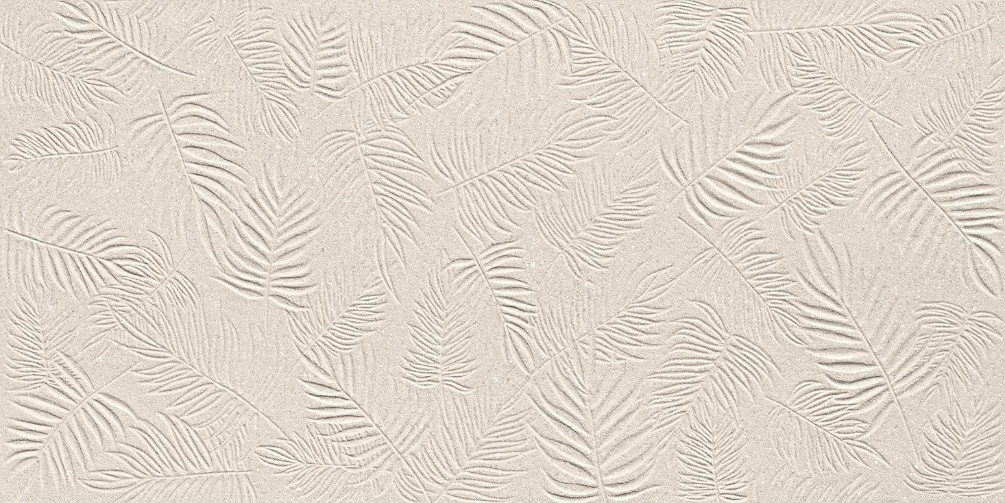 A579 3D Wall Carve Leaf Ivory 40x80 Atlas Concorde