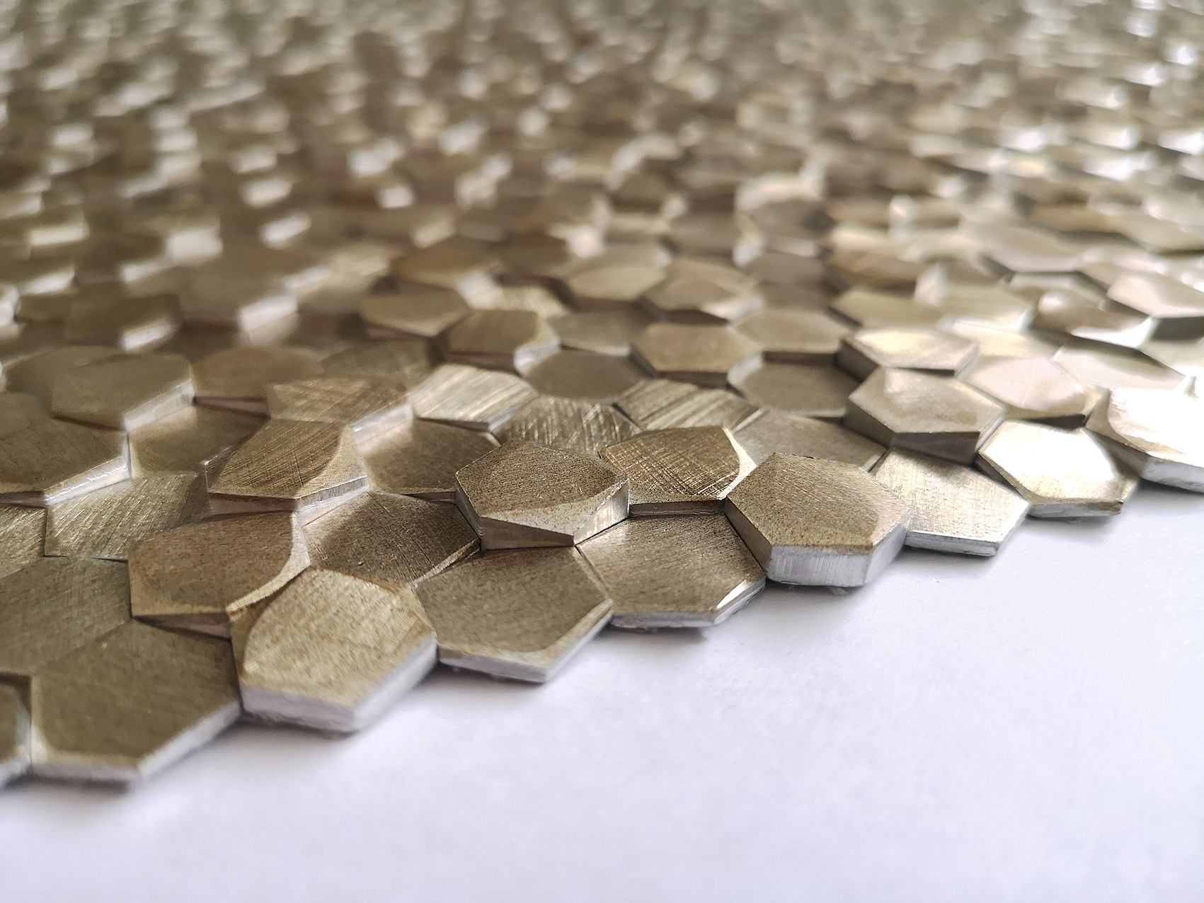 Aluminium 3D Hexagon Brass 8x14x6 29.7x30.6 Caramelle Mosaic фото 6