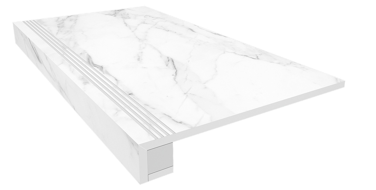 Комплект Ступень SM01 Supreme 33x120 неполированная с бортиком + Подступенок 14.5x120 Ametis by Estima