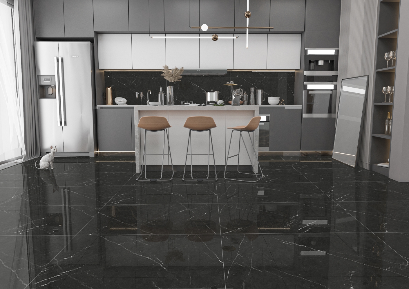 7930138702589 Pietra Negro High Glossy 60x120 Eurotile Ceramica