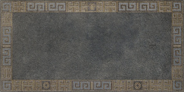 261343 GREEK CASSETTONE Antracite/Oro 40x80 Versace (Gardenia Orchidea)