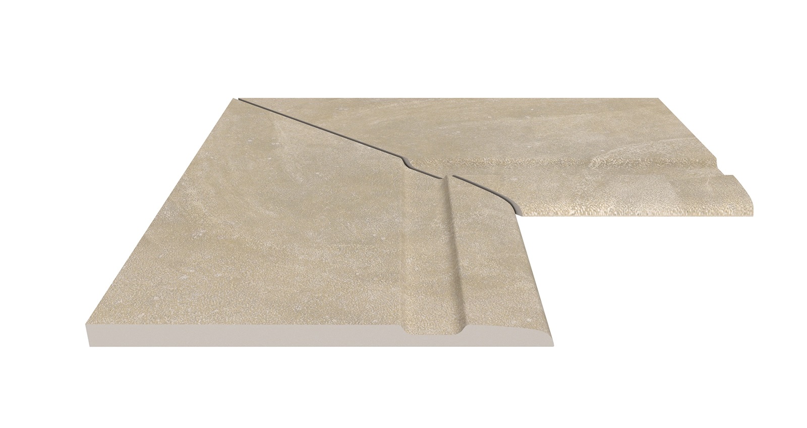Угол фарфорового поручня внутренний 90 Pool Garden Beige 30x50 Serapool
