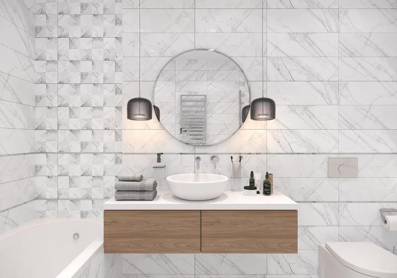 6246-0037 Pulse Бело-серый 45x45 Global Tile