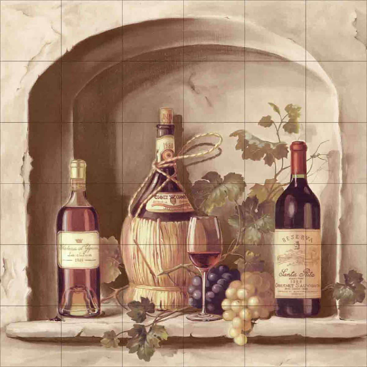 15.1(509) Wine Bar 2 панно из 36-ти плиток 60x60 Factoria
